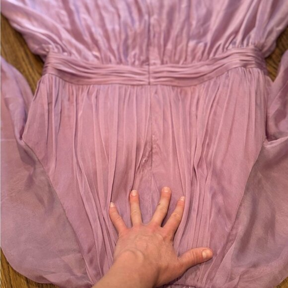 Mac Duggal Purple Smocked Chiffon Illusion Tiered Gown Size 16 - Picture 12 of 13